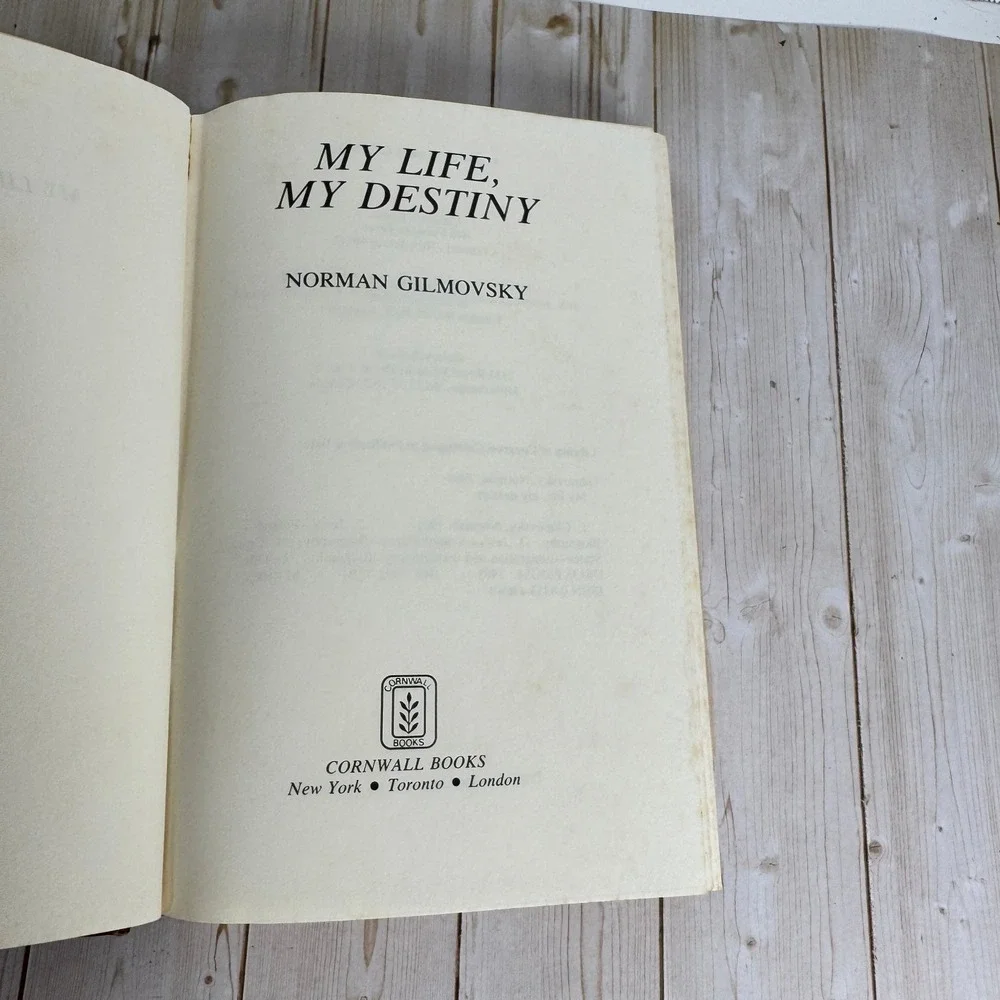 My Life, My Destiny Norman Gilmovsky 1983 Signed Autobiography Jewish History